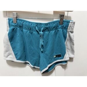 PINK  Victoria Secret Mini Micro Booty Drawstring Sweat Y2K Shorts Small Blue